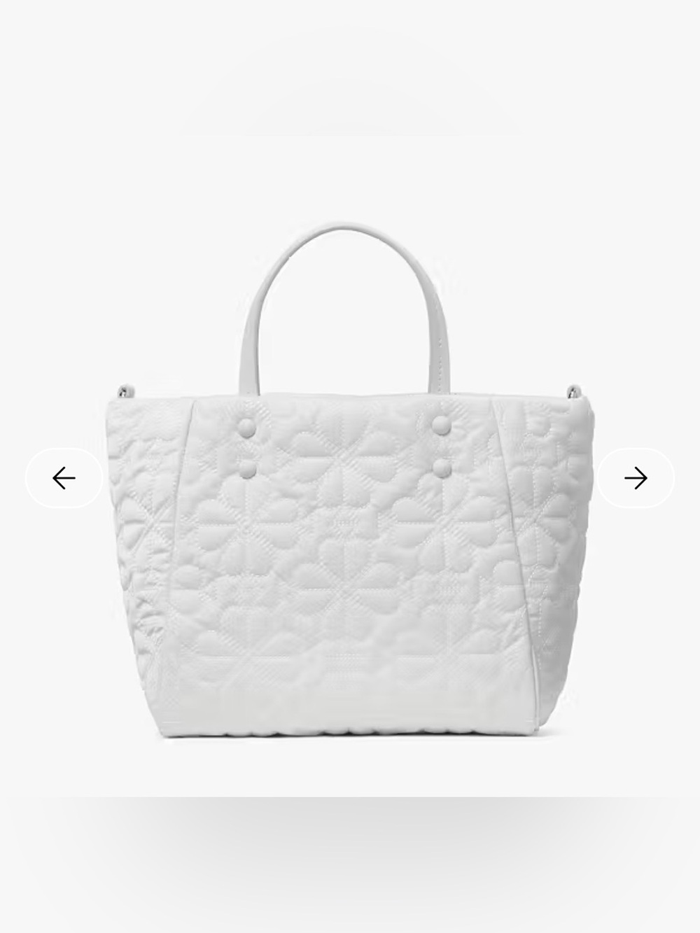 Kate Spade New York Tilly Quilted Sm Tote. White Dove. - Picture 4 of 15